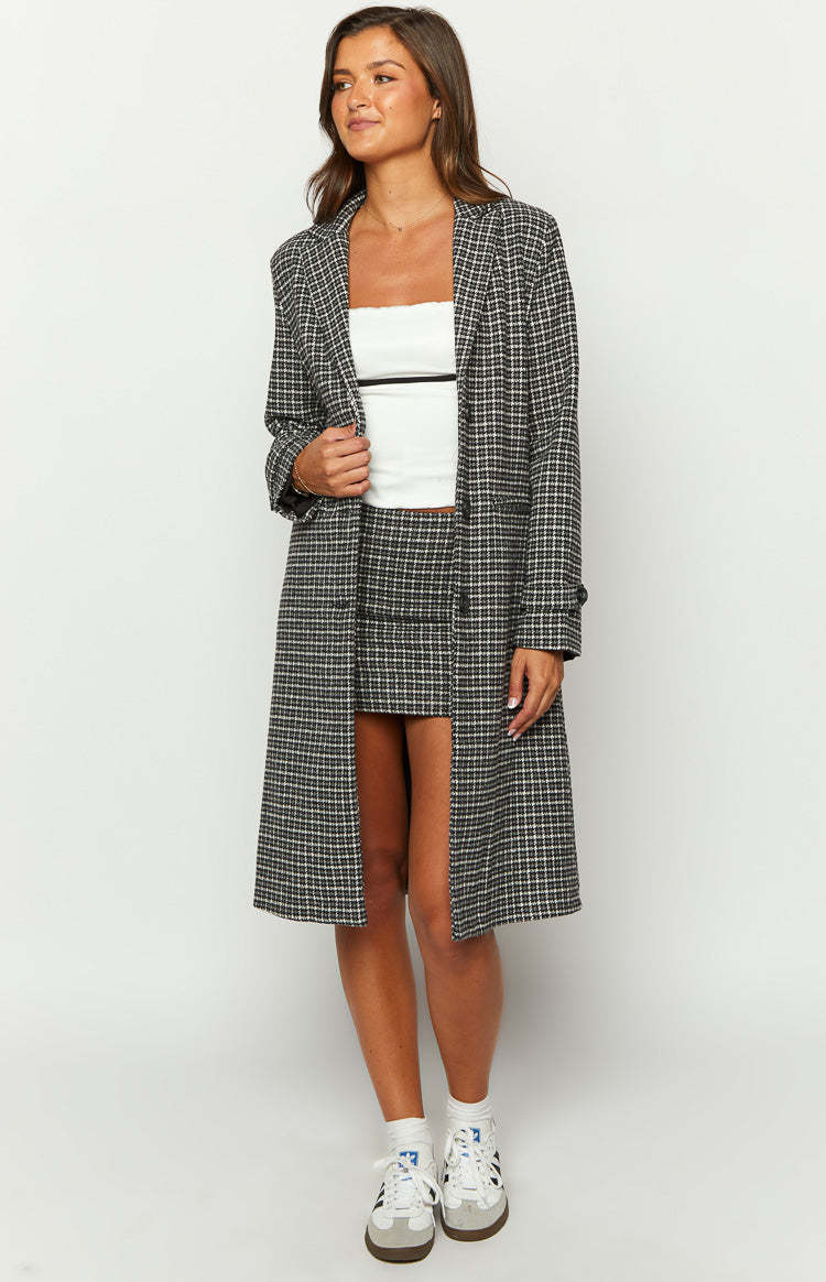 Twilight Grey Plaid Coat-Vavasi.All Rights Reserved.