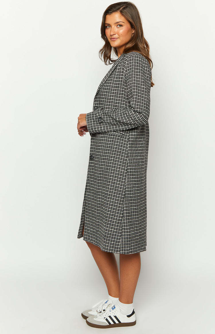 Twilight Grey Plaid Coat-Vavasi.All Rights Reserved.