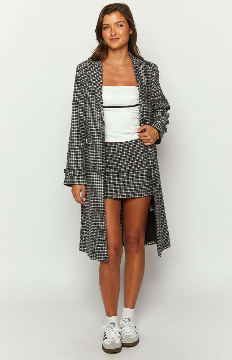 Twilight Grey Plaid Mini Skirt-Vavasi.All Rights Reserved.
