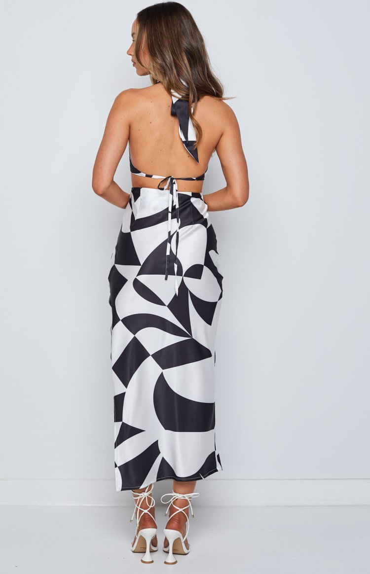 Underwater Mono Print Midi Dress-Vavasi.All Rights Reserved.