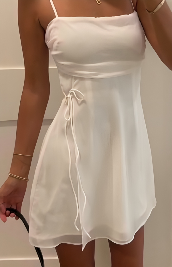 Trinin White Mini Dress-Vavasi.All Rights Reserved.