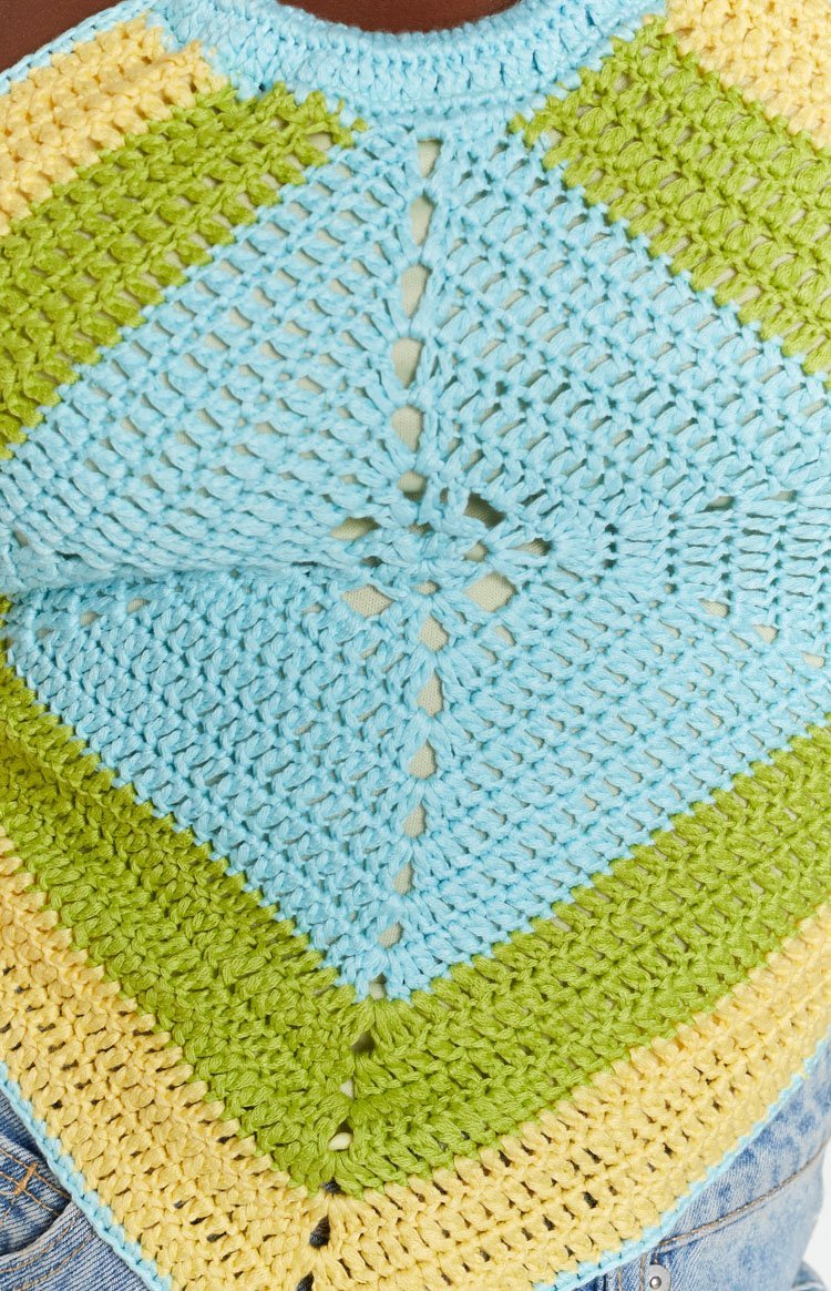 Valencia Crochet Top Green Multi-Vavasi.All Rights Reserved.