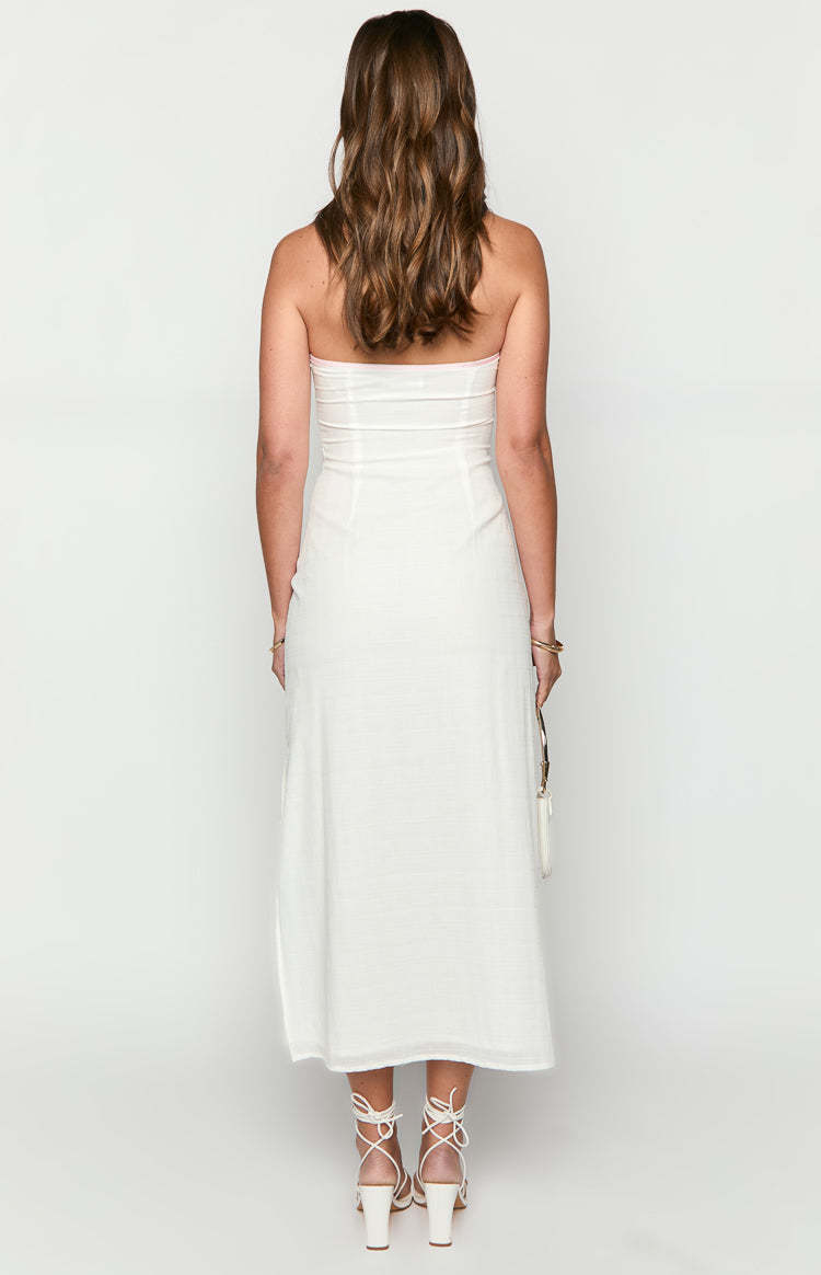 Vanity White Strapless Maxi Dress-Vavasi.All Rights Reserved.