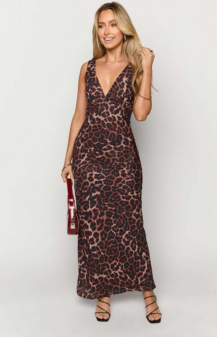 Verlaine Leopard Print Maxi Dress-Vavasi.All Rights Reserved.