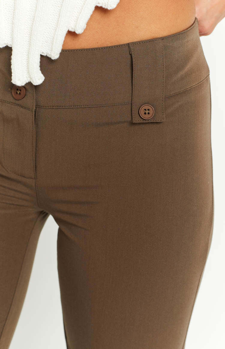 Vice Taupe Low Waist Pant-Vavasi.All Rights Reserved.