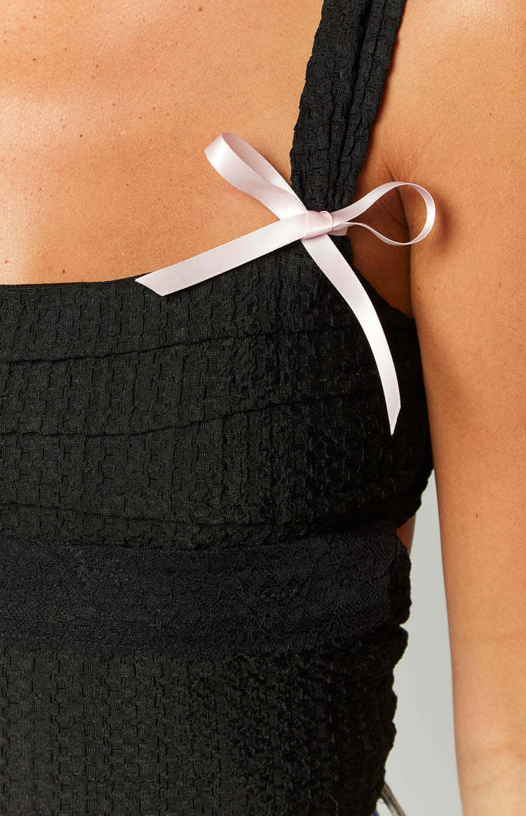 Vida Black Bow Top-Vavasi.All Rights Reserved.