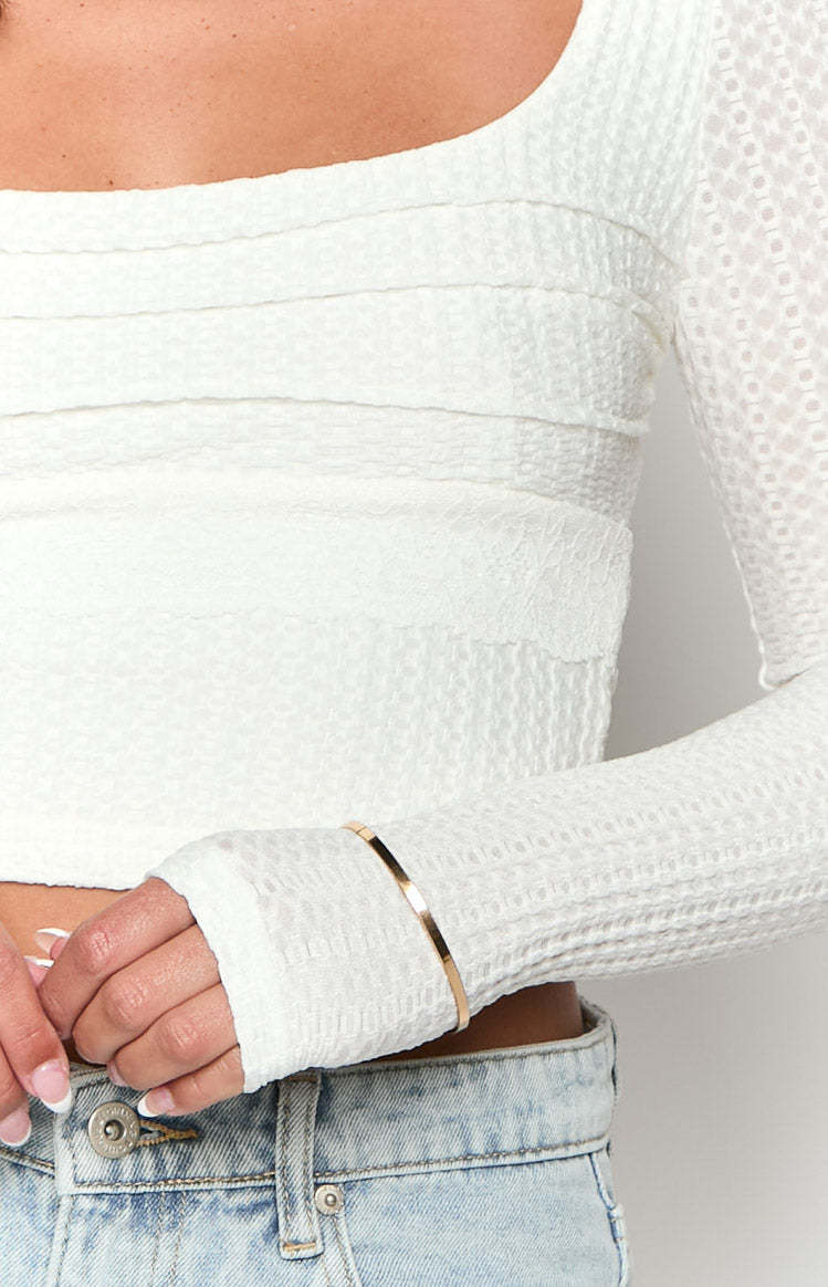 Vida White Long Sleeve Top-Vavasi.All Rights Reserved.