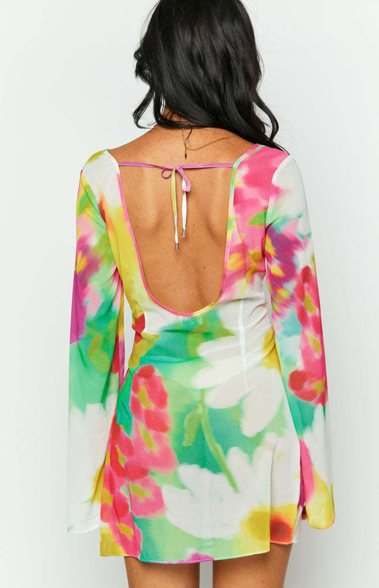 Vienna Floral Print Long Sleeve Mini Dress-Vavasi.All Rights Reserved.