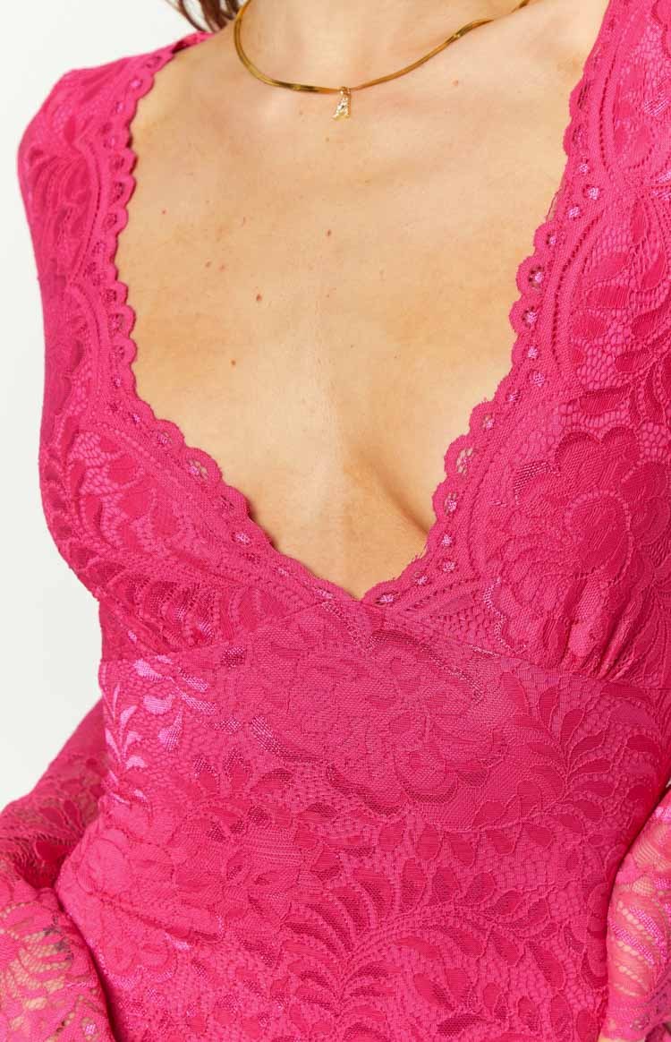 Viera Pink Lace Mini Dress-Vavasi.All Rights Reserved.