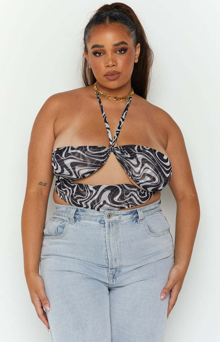 Wellington Mono Print Top-Vavasi.All Rights Reserved.