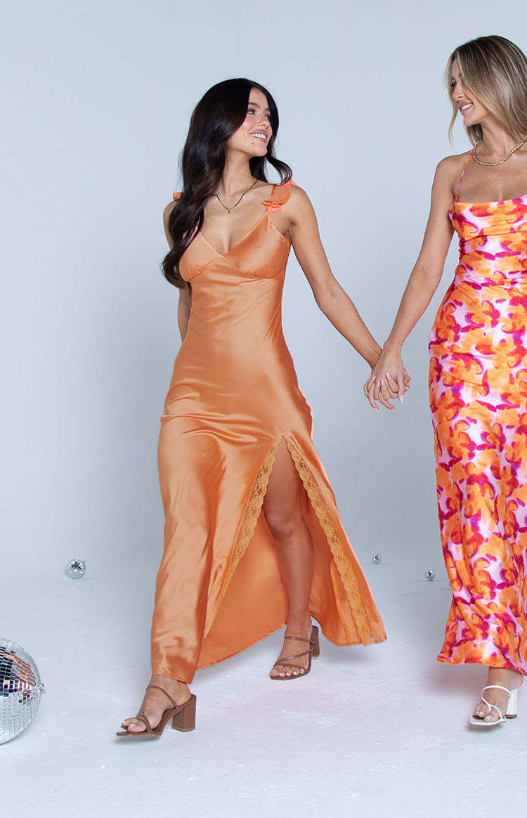 Wendy Orange Maxi Dress-Vavasi.All Rights Reserved.