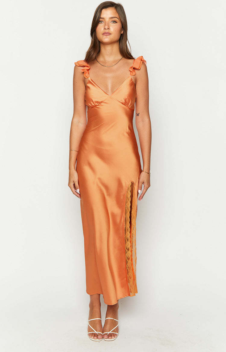 Wendy Orange Maxi Dress-Vavasi.All Rights Reserved.