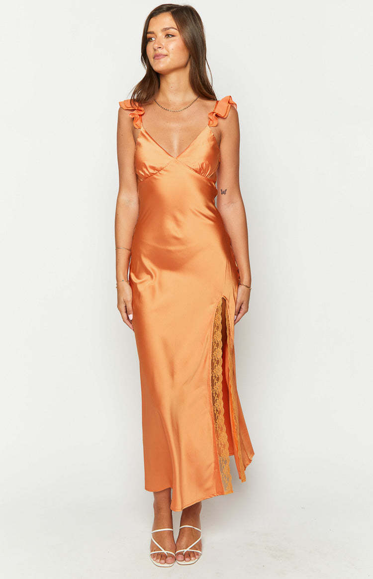 Wendy Orange Maxi Dress-Vavasi.All Rights Reserved.