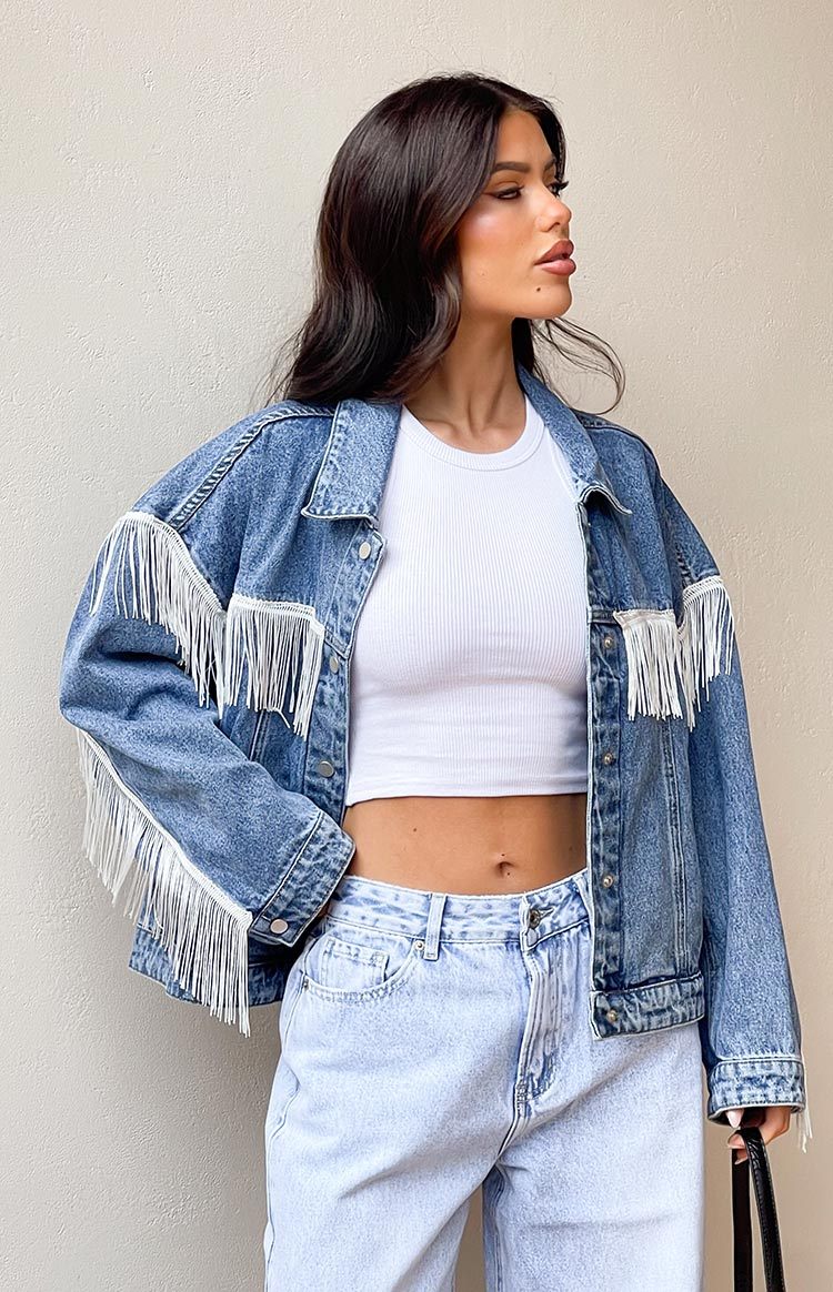 Western Ways Mid Wash Denim Jacket-Vavasi.All Rights Reserved.
