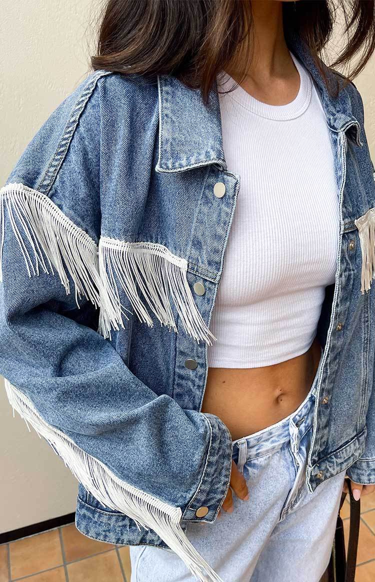 Western Ways Mid Wash Denim Jacket-Vavasi.All Rights Reserved.