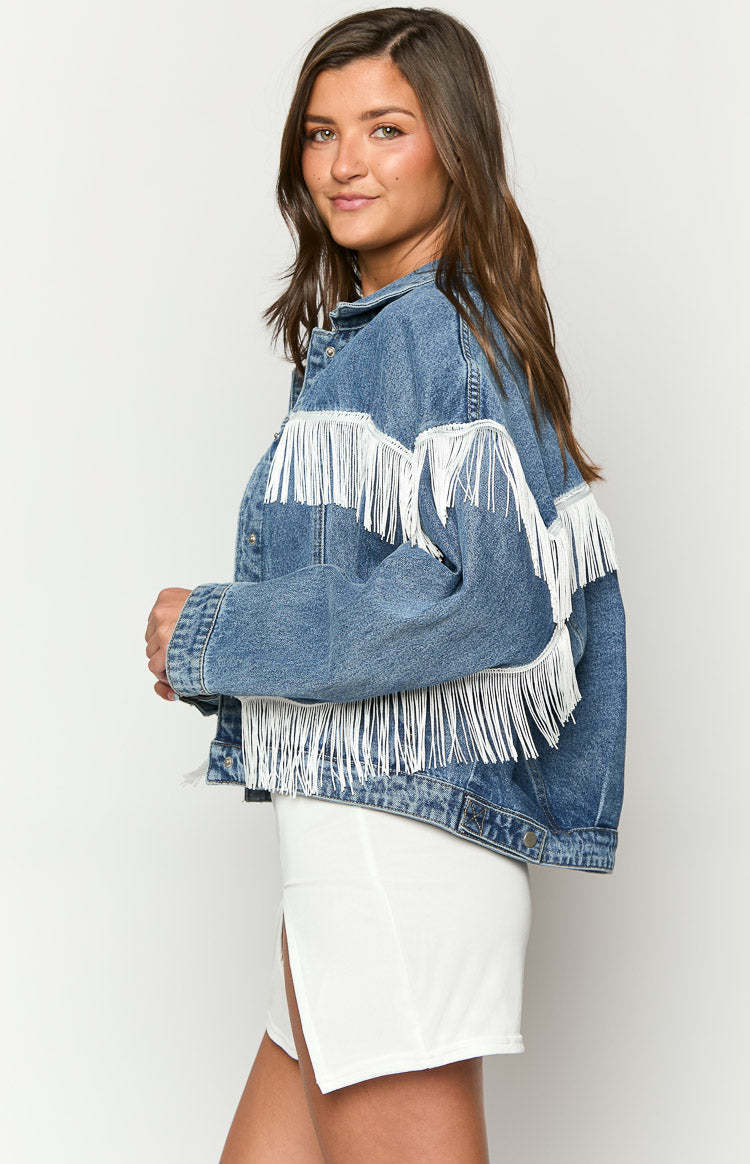 Western Ways Mid Wash Denim Jacket-Vavasi.All Rights Reserved.
