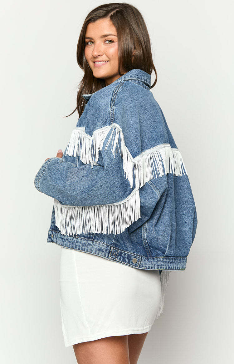 Western Ways Mid Wash Denim Jacket-Vavasi.All Rights Reserved.