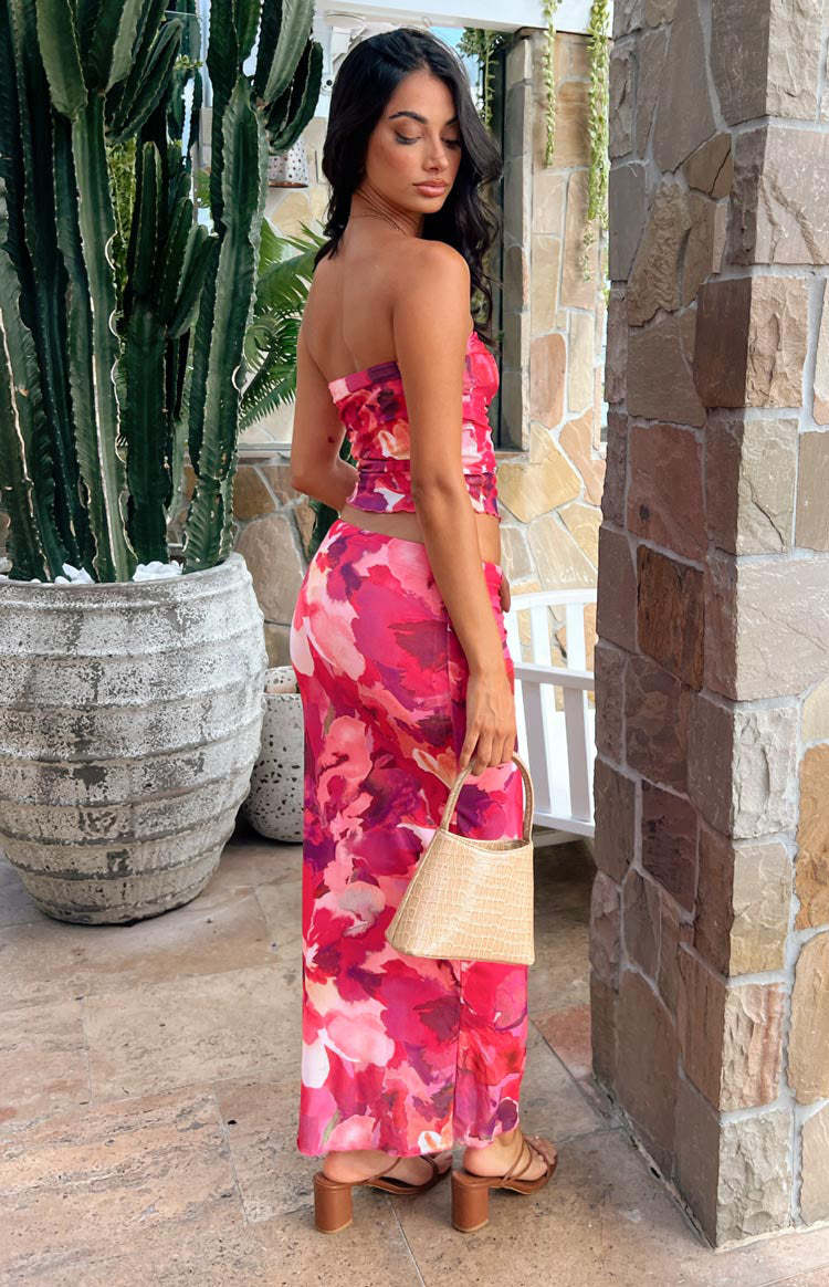 When in Rome Pink Print Mesh Maxi Skirt-Vavasi.All Rights Reserved.