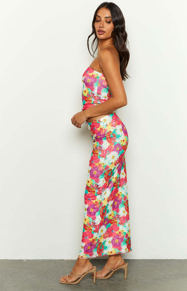 When in Rome Floral Print Mesh Maxi Skirt-Vavasi.All Rights Reserved.