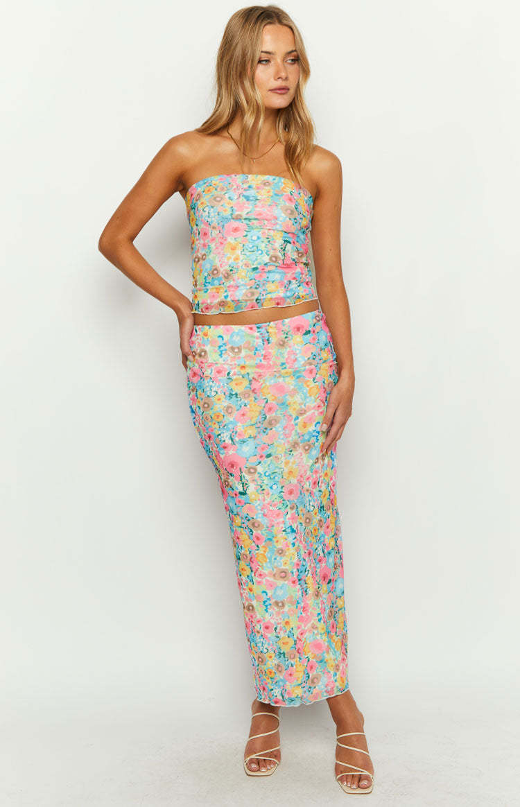When in Rome Multi Floral Maxi Skirt-Vavasi.All Rights Reserved.