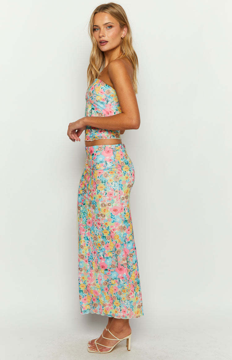 When in Rome Multi Floral Maxi Skirt-Vavasi.All Rights Reserved.