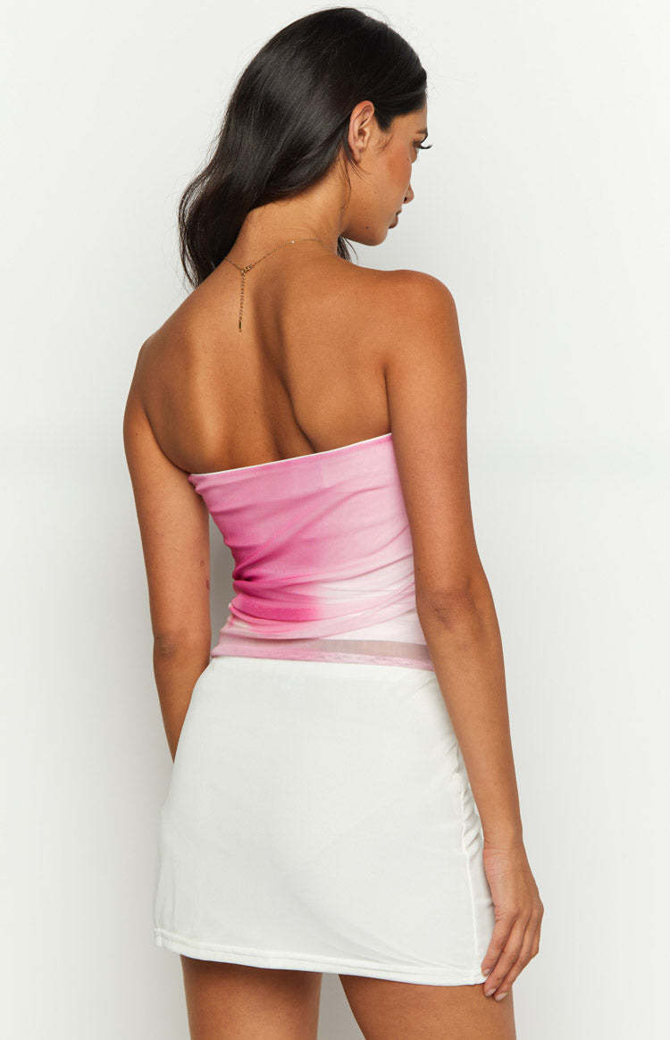 When In Rome Pink Swirl Tube Top-Vavasi.All Rights Reserved.