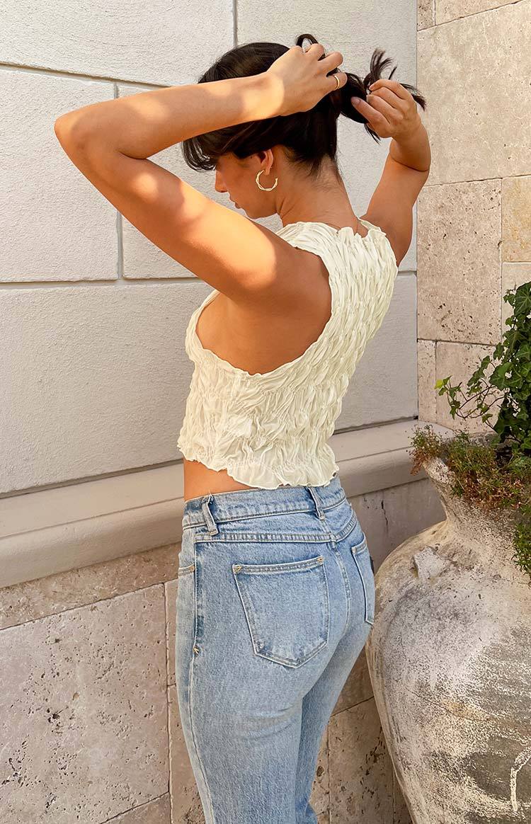 Whitney Cream Crop Top-Vavasi.All Rights Reserved.