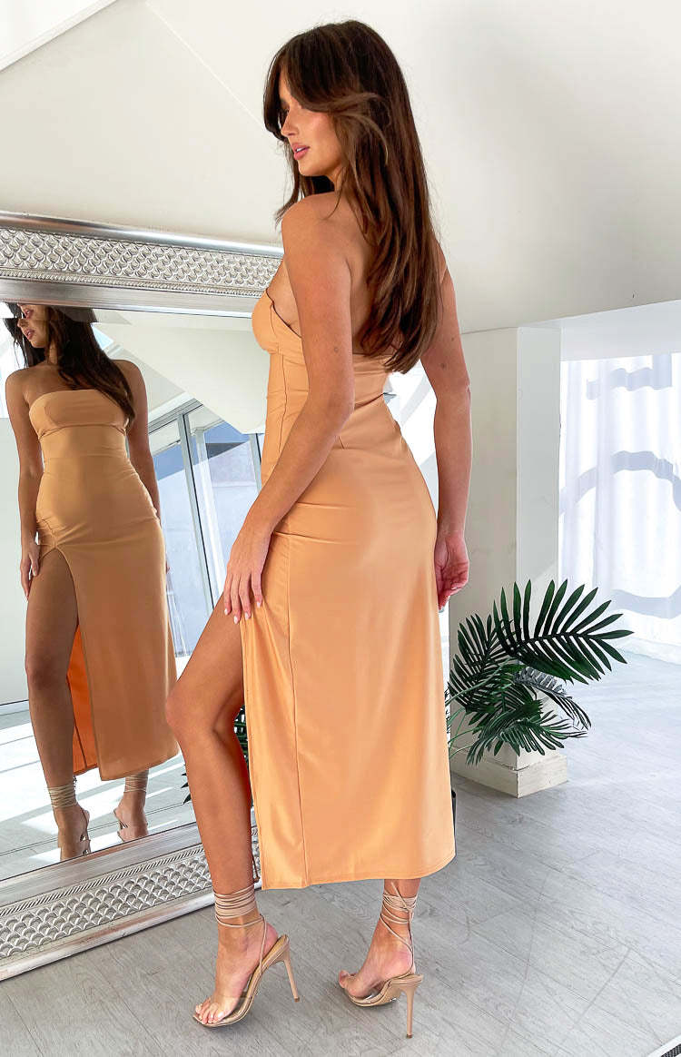 Willow Orange Midi Dress-Vavasi.All Rights Reserved.