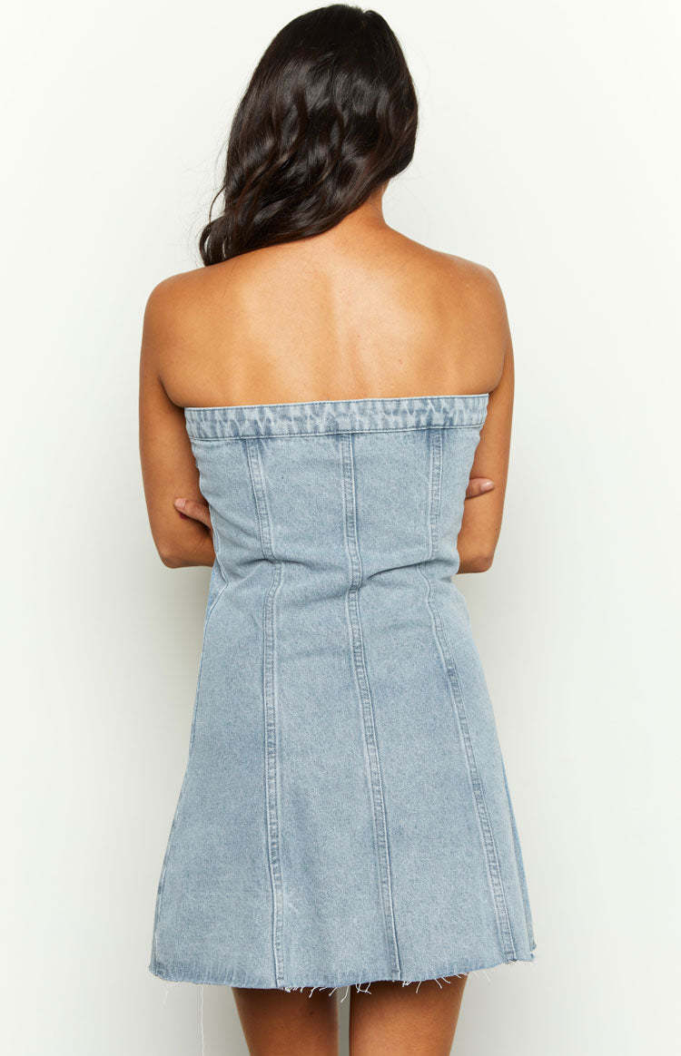 Wilma Blue Denim Corset Mini Dress-Vavasi.All Rights Reserved.