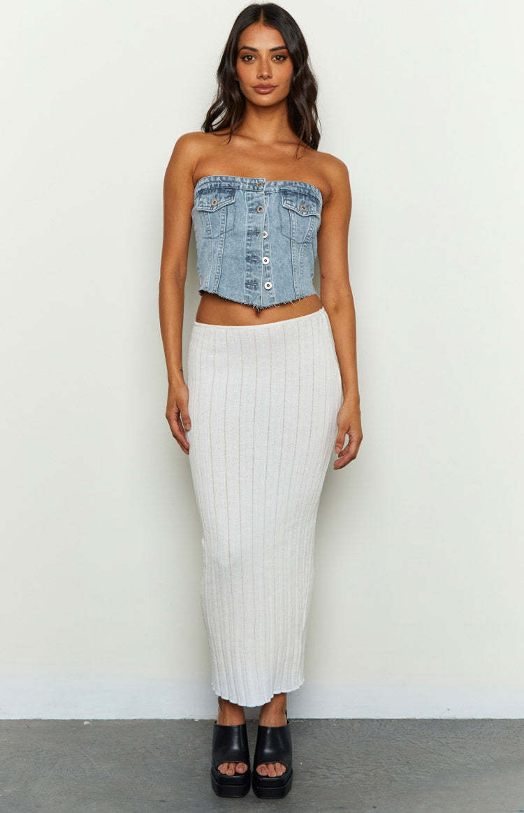 Wilma Denim Button Top-Vavasi.All Rights Reserved.