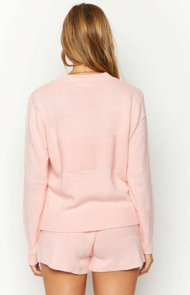 Winslee Pink Long Sleeve Knit Top-Vavasi.All Rights Reserved.