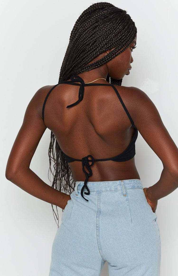 Wonderland Crop Top Black-Vavasi.All Rights Reserved.