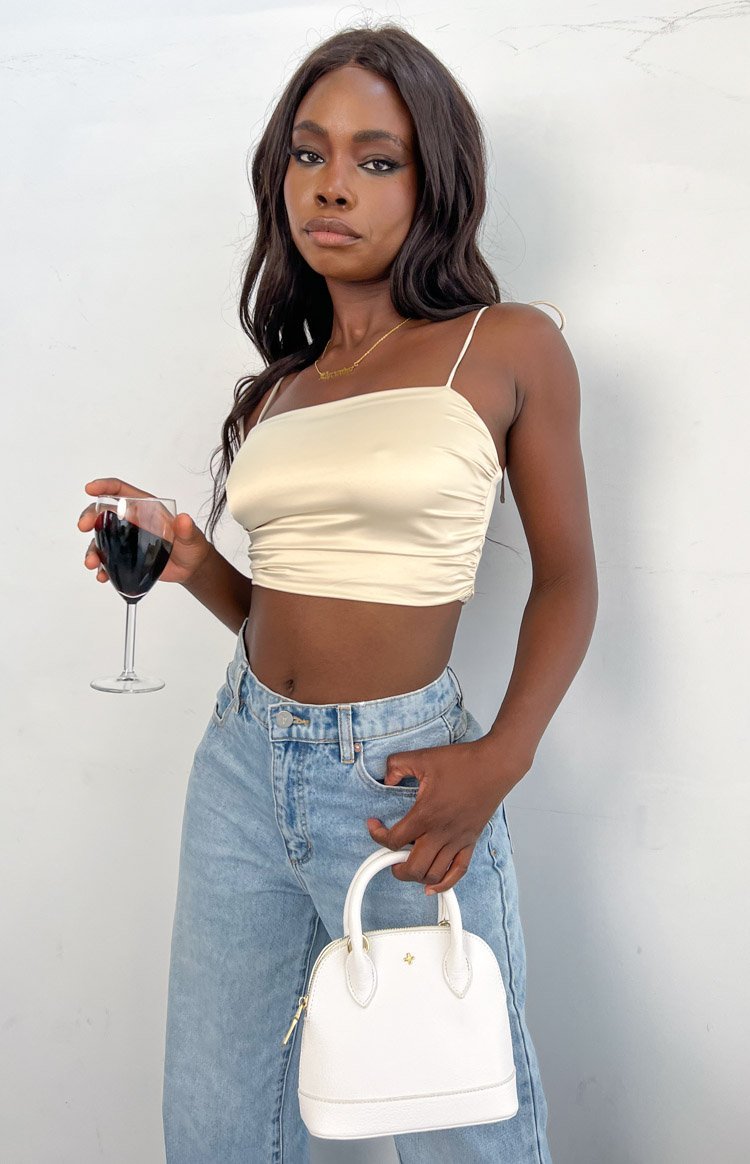 Wonderlust Champagne Satin Cami-Vavasi.All Rights Reserved.