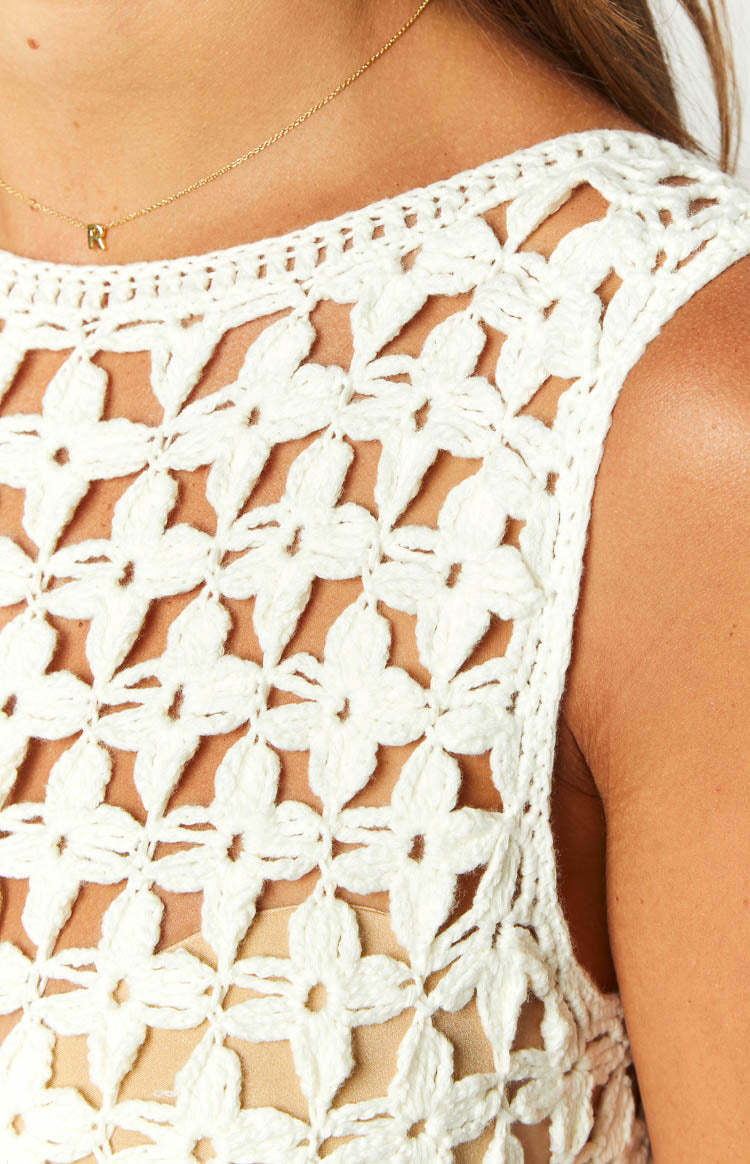 Wren White Knit Mini Dress-Vavasi.All Rights Reserved.