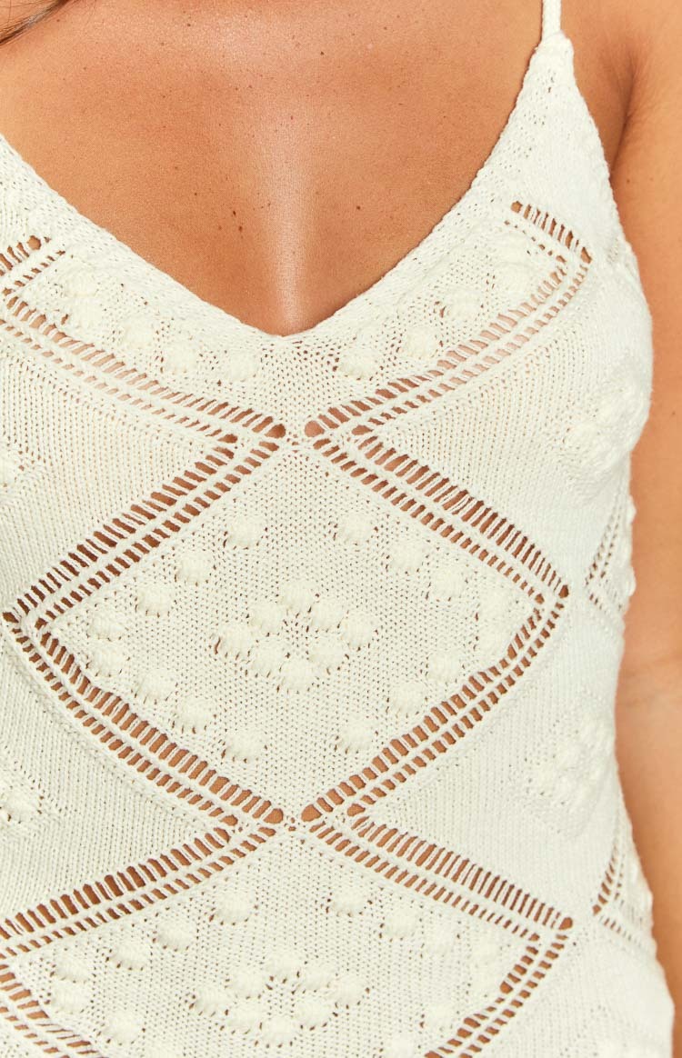 Wyoma Cream Knit Mini Dress-Vavasi.All Rights Reserved.