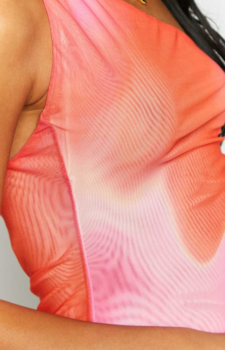 Yas Pink Print One Shoulder Mini Dress-Vavasi.All Rights Reserved.