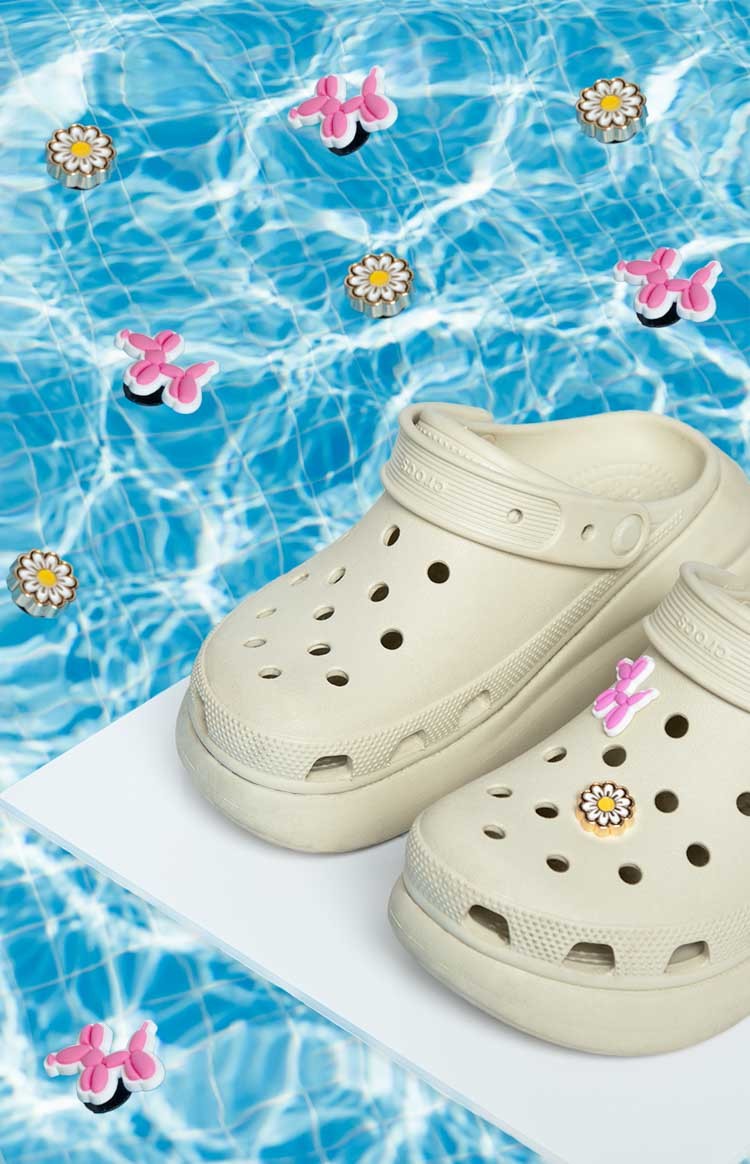 Yellow Sunflower And Pink Poodle Croc Jibbitz-Vavasi.All Rights Reserved.