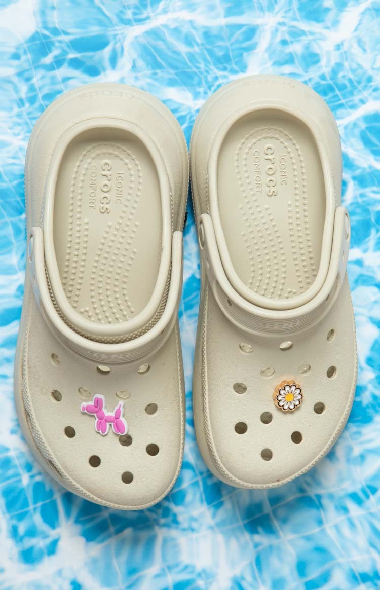 Yellow Sunflower And Pink Poodle Croc Jibbitz-Vavasi.All Rights Reserved.
