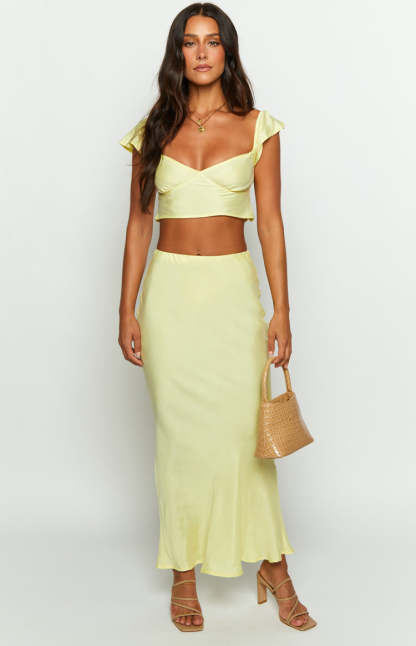 Anna Yellow Maxi Skirt-Vavasi.All Rights Reserved.