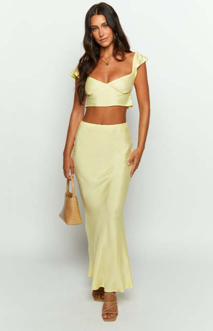 Anna Yellow Maxi Skirt-Vavasi.All Rights Reserved.