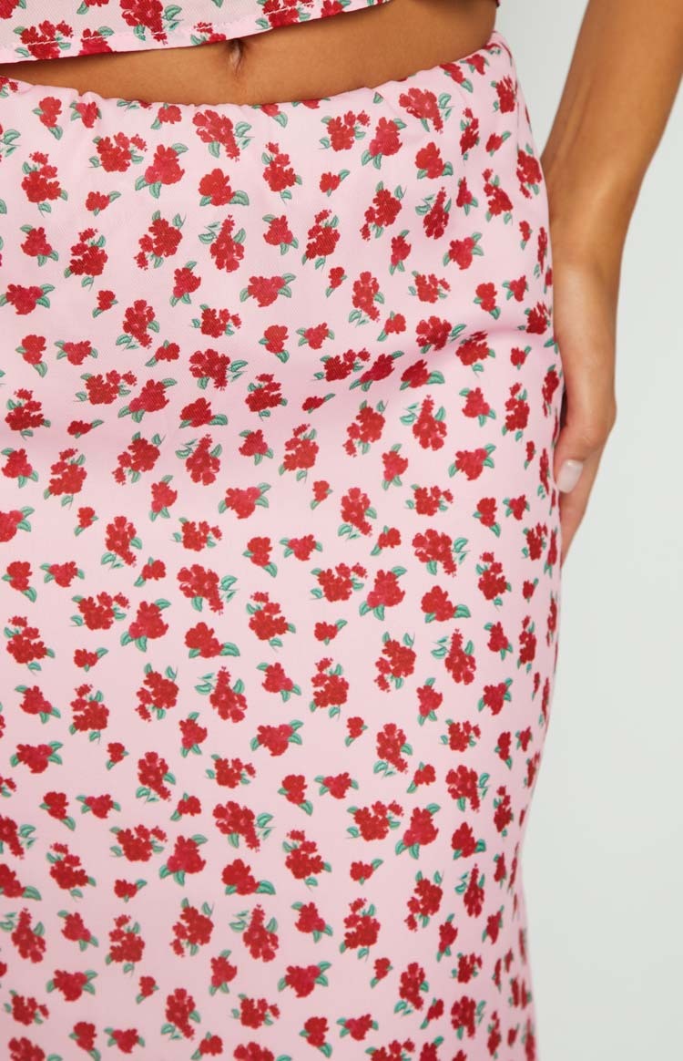 Yesterday Pink Floral Maxi Skirt-Vavasi.All Rights Reserved.