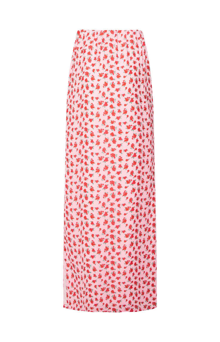 Yesterday Pink Floral Maxi Skirt-Vavasi.All Rights Reserved.