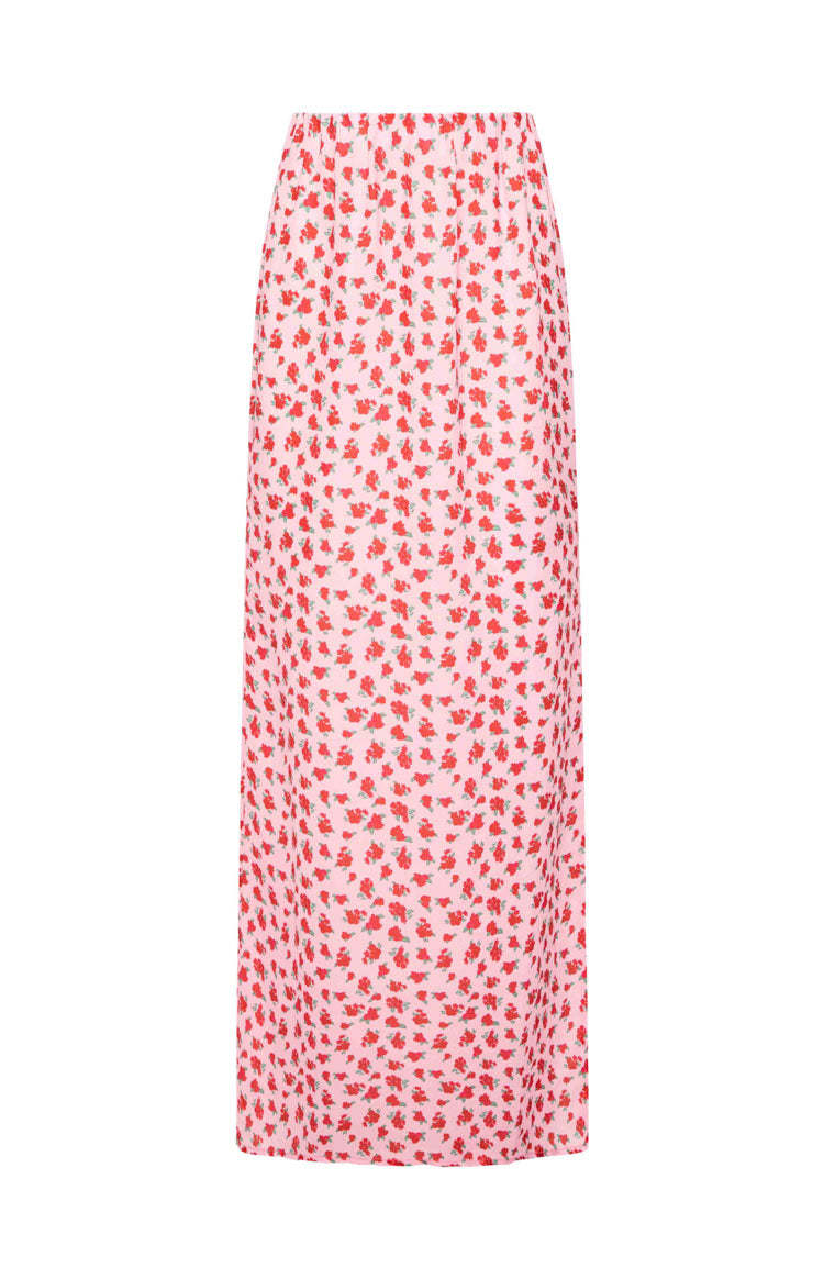 Yesterday Pink Floral Maxi Skirt-Vavasi.All Rights Reserved.