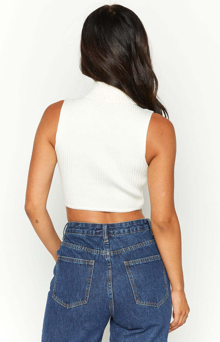 Yvette White Knit Crop Top-Vavasi.All Rights Reserved.