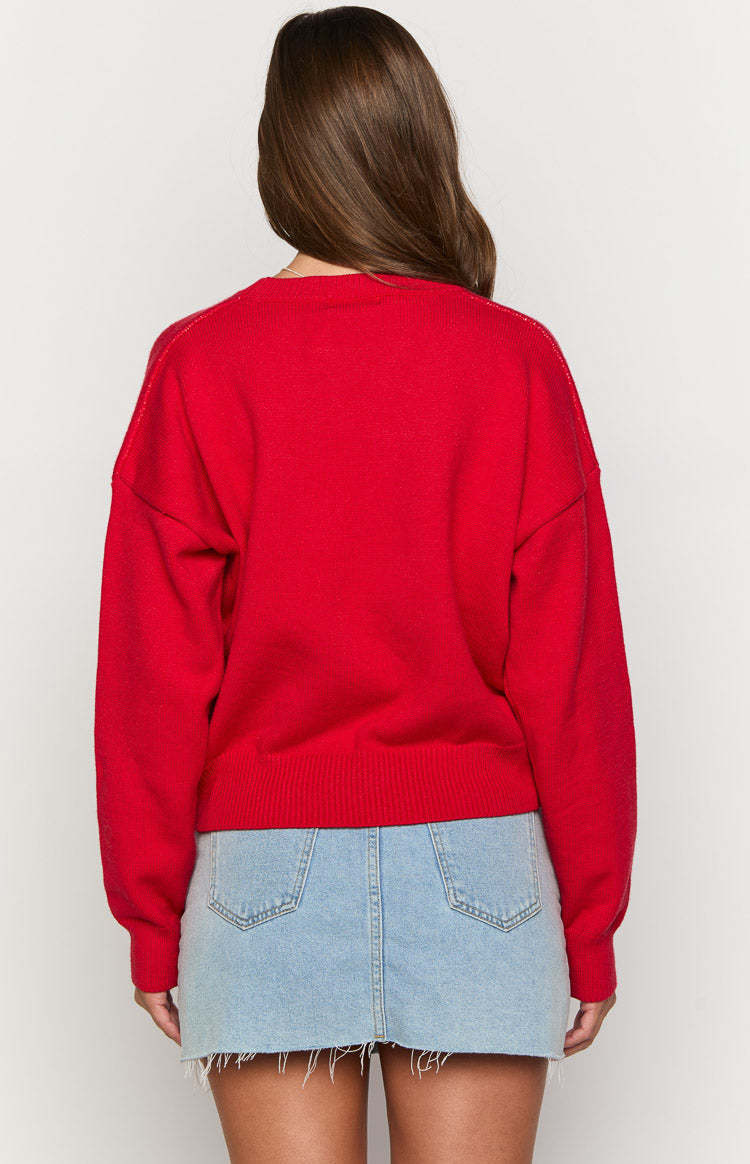Zami Red Bow Sweater-Vavasi.All Rights Reserved.