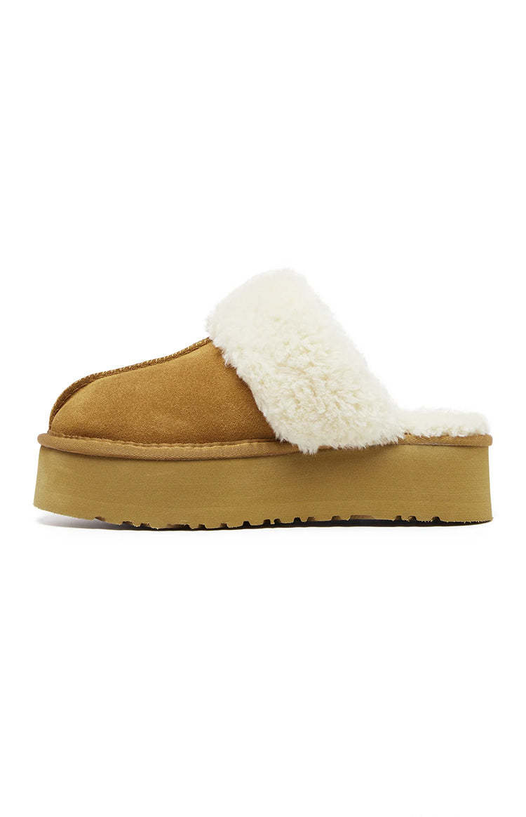 Therapy Ziggy Tan Suede Cow Slippers-Vavasi.All Rights Reserved.