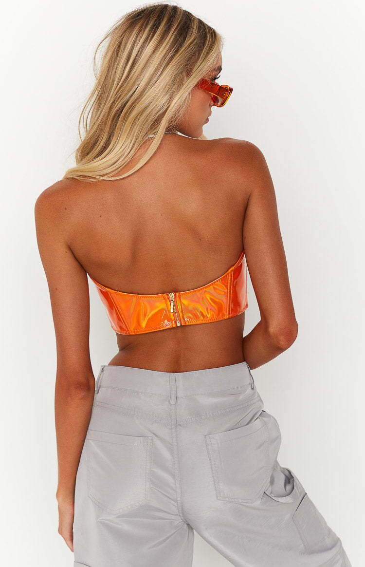 Zelda Orange Corset Top-Vavasi.All Rights Reserved.