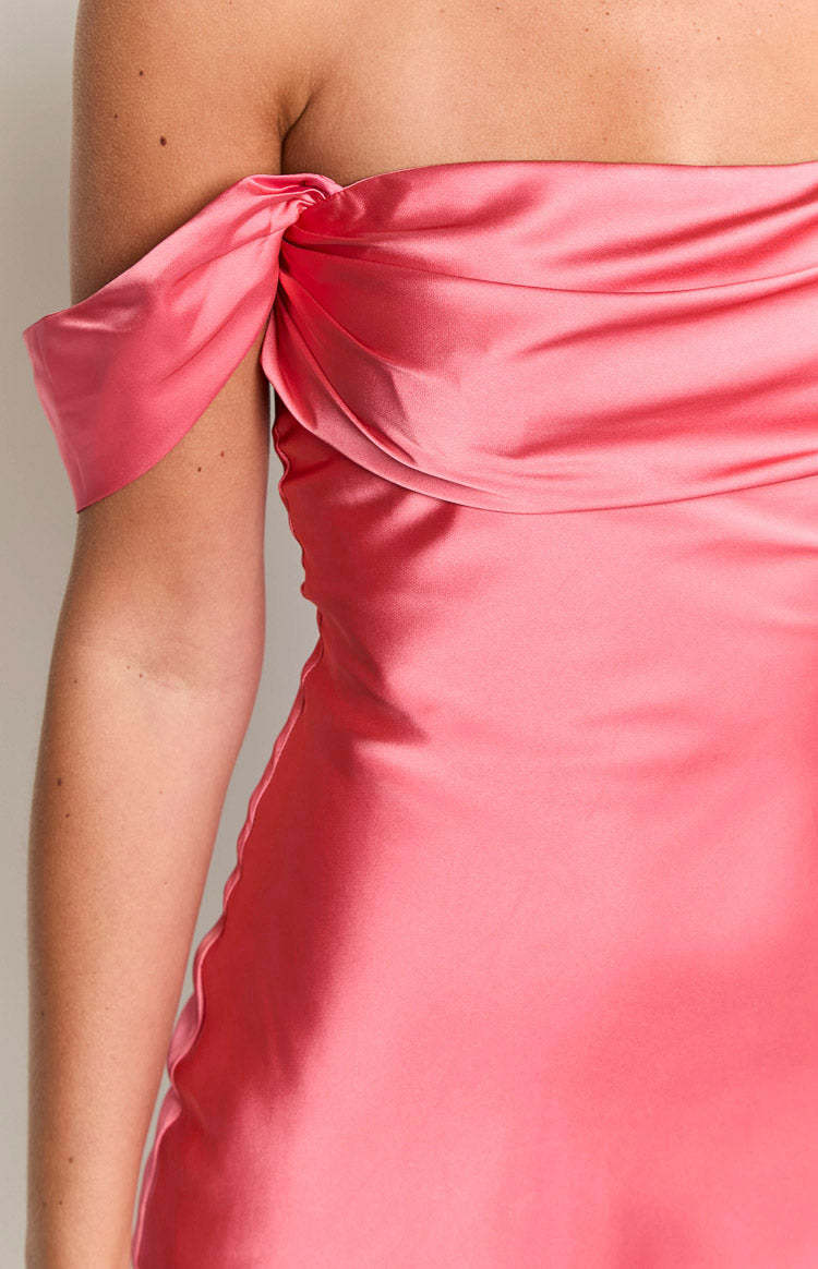 Zoella Pink Off The Shoulder Mini Dress-Vavasi.All Rights Reserved.