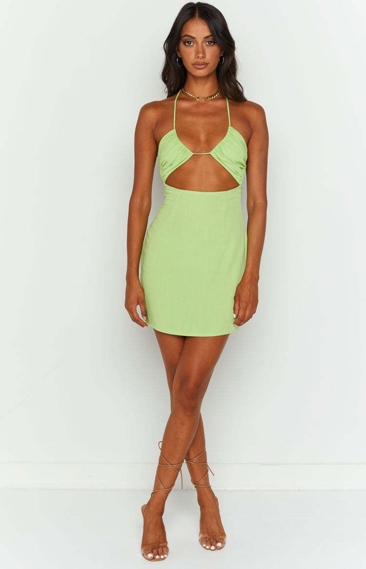 Zona Green Mini Dress-Vavasi.All Rights Reserved.