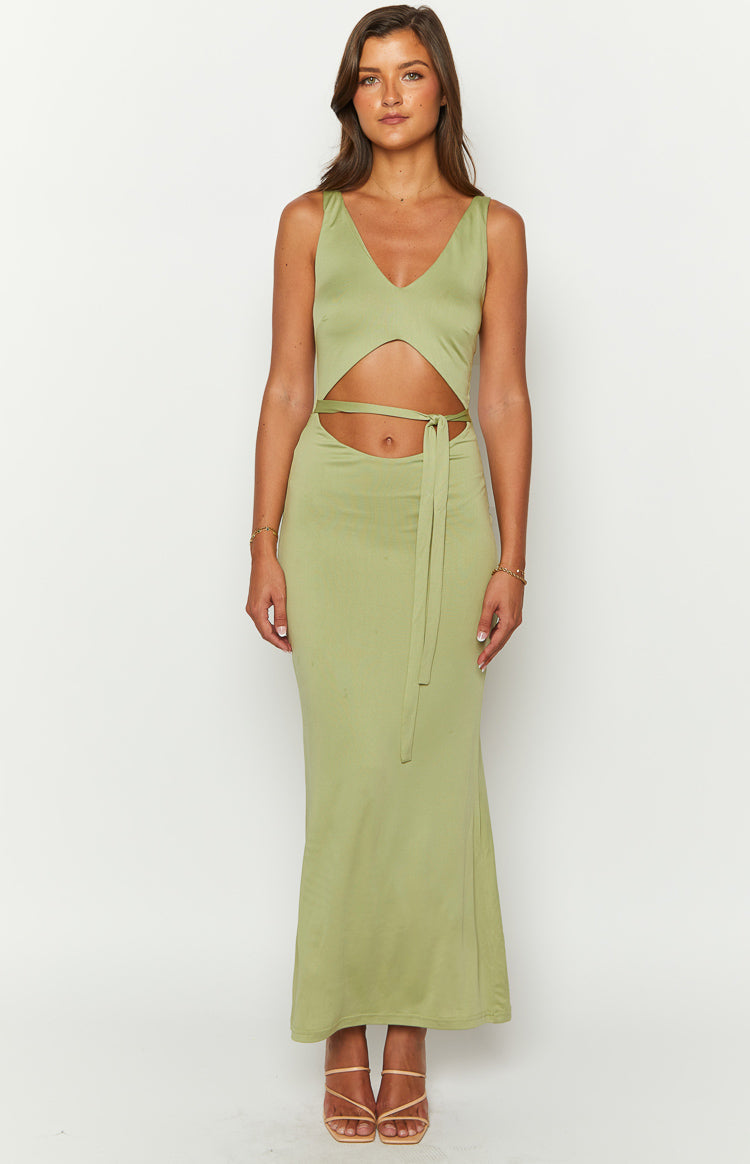 Zuri Khaki Maxi Dress-Vavasi.All Rights Reserved.